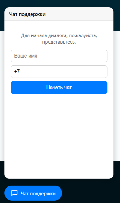 Пример работы live-чата с переводом на сайте
